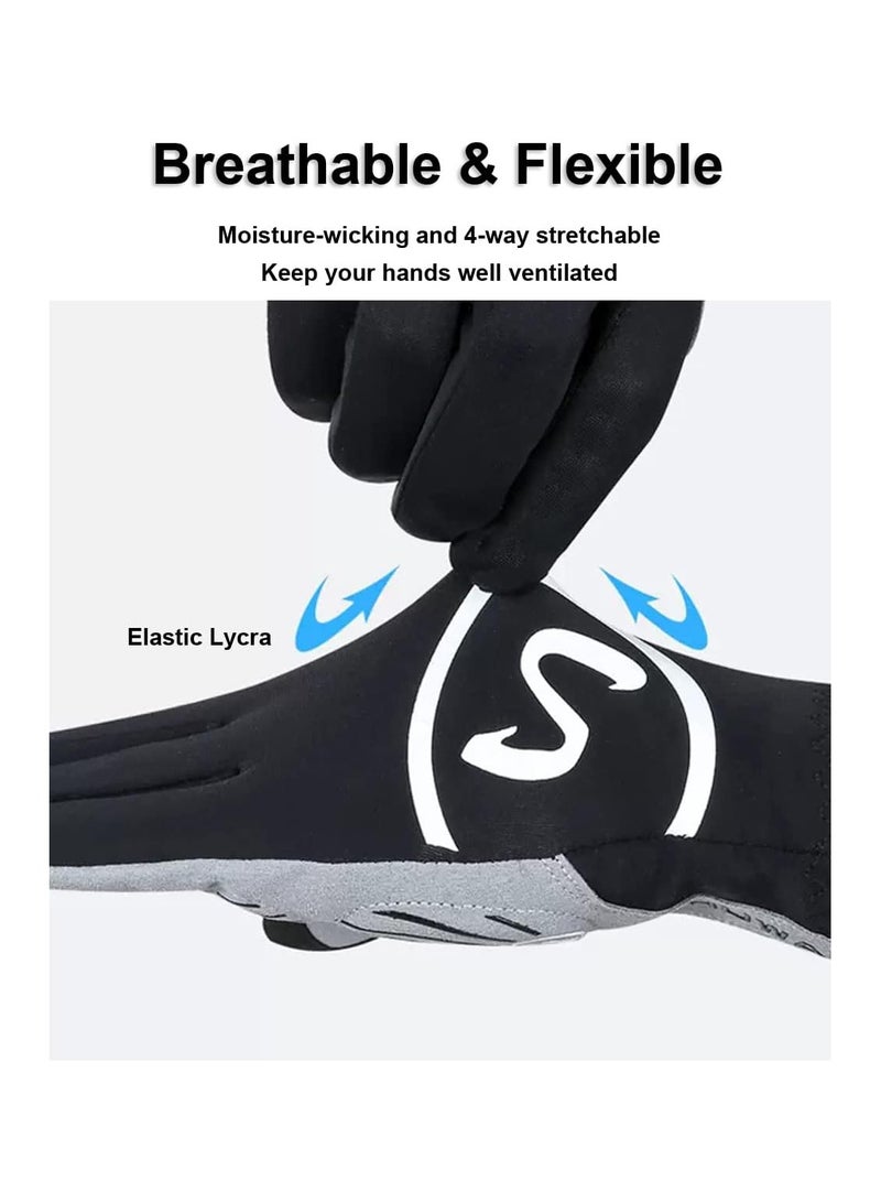 SYOSI Full Finger Cycling Gloves Mountain Bike Gloves, MTB Gloves, Dirt Bike Gloves, Racing Gloves Cycling Gloves for Men Bicycle Gloves, Full Finger Workout Gloves, Shock-absorbing Touchscreen Gloves (L)  - Image 4