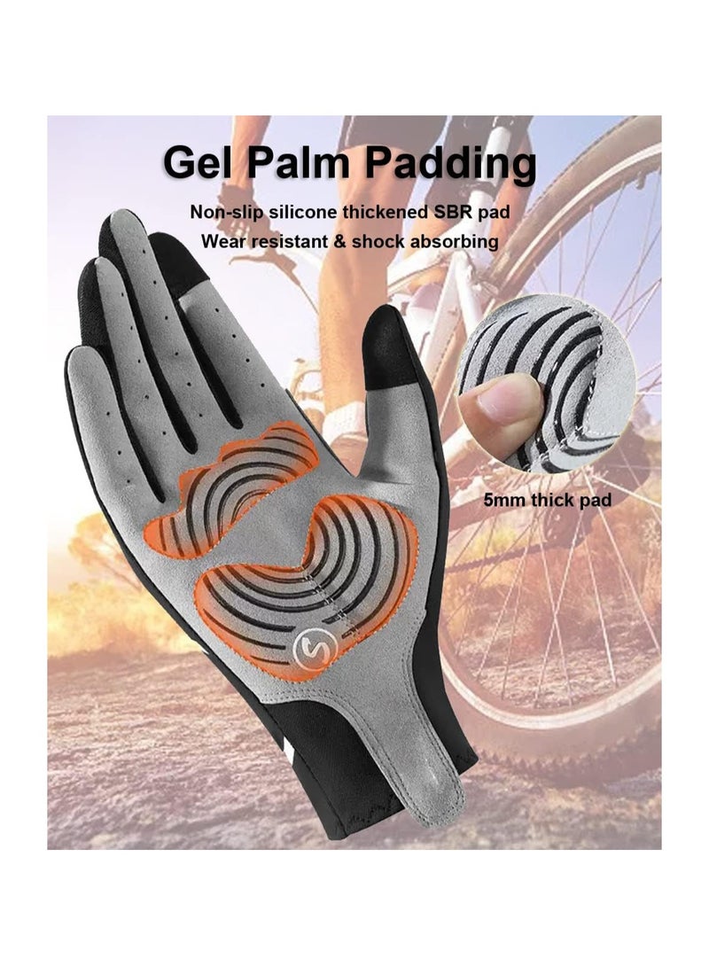 SYOSI Full Finger Cycling Gloves Mountain Bike Gloves, MTB Gloves, Dirt Bike Gloves, Racing Gloves Cycling Gloves for Men Bicycle Gloves, Full Finger Workout Gloves, Shock-absorbing Touchscreen Gloves (L)  - Image 5