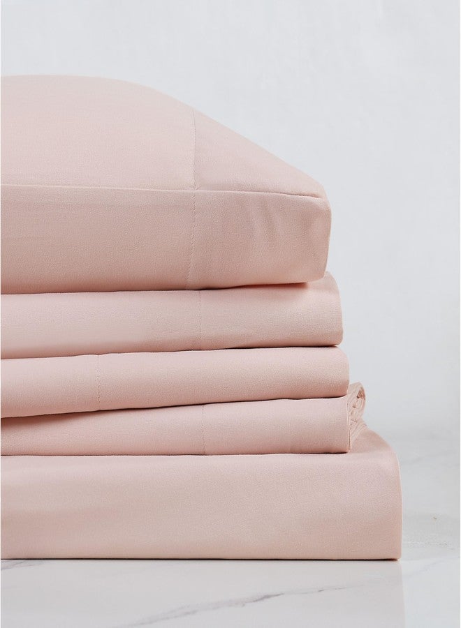 TRULY SOFT Everyday Sheet Set Blush Polyester 3-Piece Twin Sheet Set, Solid Color Themed, Adult Bedding, Oeko-TEX Certified - Image 2
