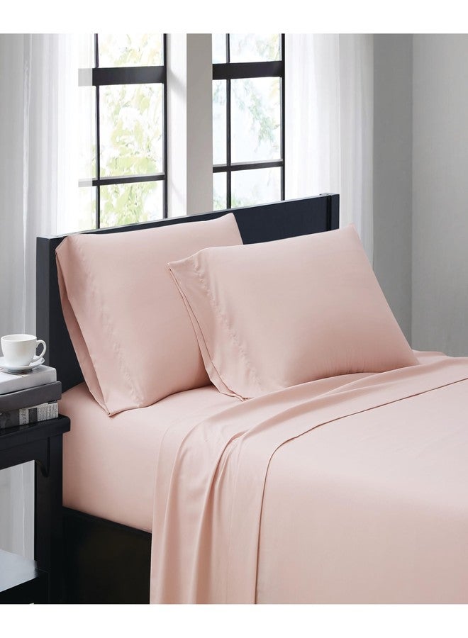 TRULY SOFT Everyday Sheet Set Blush Polyester 3-Piece Twin Sheet Set, Solid Color Themed, Adult Bedding, Oeko-TEX Certified - Image 1