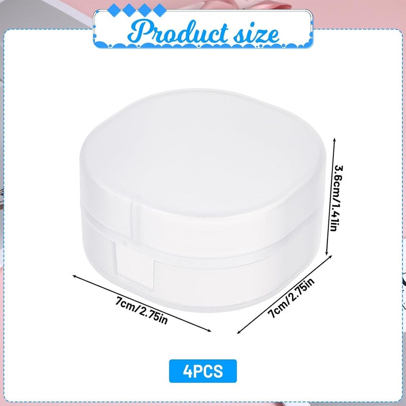 KASTWAVE Portable Plastic Cosmetic Cotton Pad Holder - Sealed Travel Storage Container for Makeup Remover Balls, Pads, Beads - 4 Pack, Whitish Transparent, Multipurpose Organizer for Bathroom and Travel - Image 2