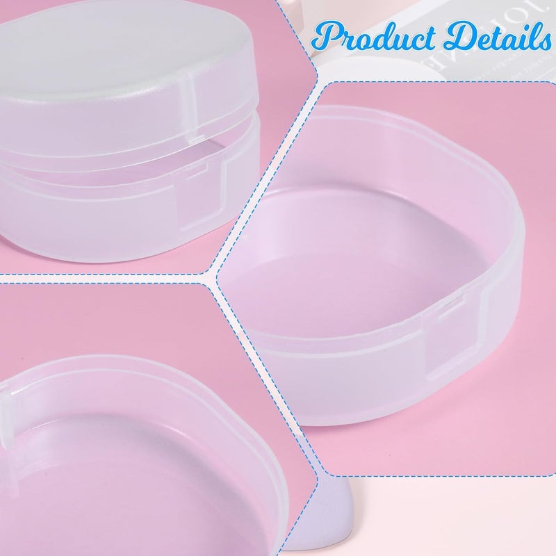 KASTWAVE Portable Plastic Cosmetic Cotton Pad Holder - Sealed Travel Storage Container for Makeup Remover Balls, Pads, Beads - 4 Pack, Whitish Transparent, Multipurpose Organizer for Bathroom and Travel - Image 3