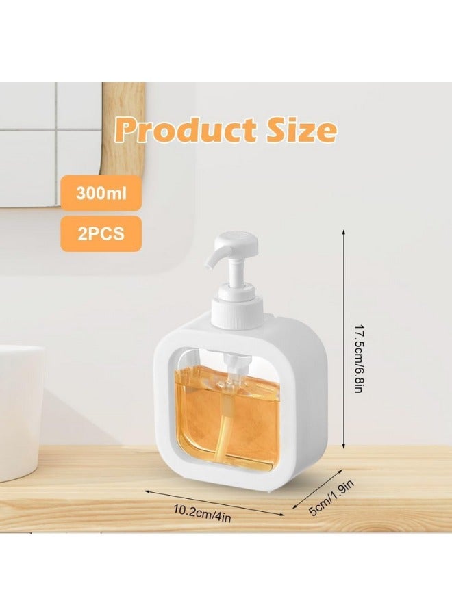500ml Hand wash Dispenser Bottle Refillable Soap Dispenser for Bathroom Kitchen Hand Soap Dish Soap Shower Gel Shampoo Lotion Liquid Dispenser Empty Bottle Pack of 1 (White) - Image 2