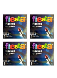 Fiesta Rocket Condoms - Ribbed, Dotted & Shaped - 4 Packs Of 3 Condoms - pzsku/ZF1C0A5FBE53DE220D825Z/45/_/1733316339/099d96b6-110d-4fd2-b56a-89b725340d91