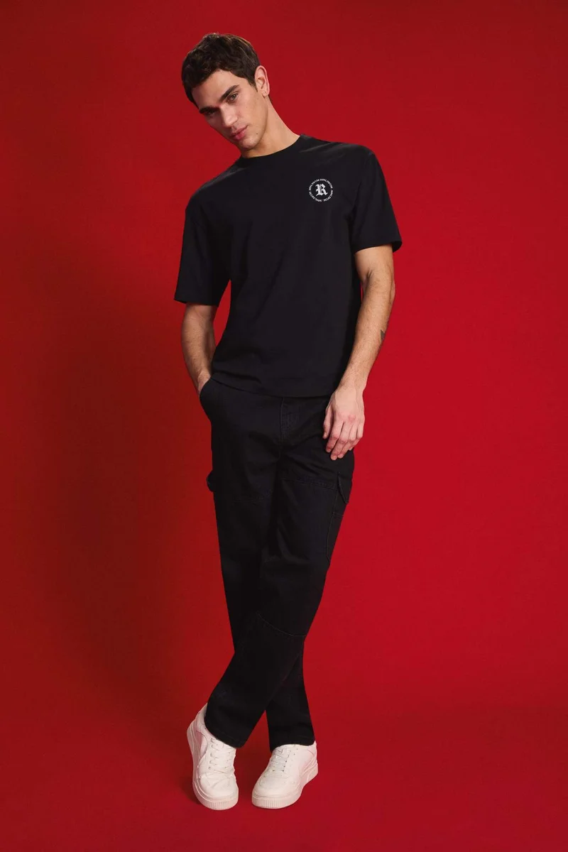 ديفاكتو Relax Fit Regular Waist Wide Leg Cargo Jeans