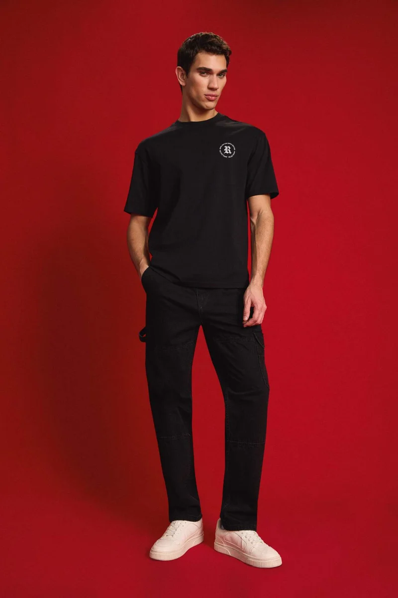 ديفاكتو Relax Fit Regular Waist Wide Leg Cargo Jeans