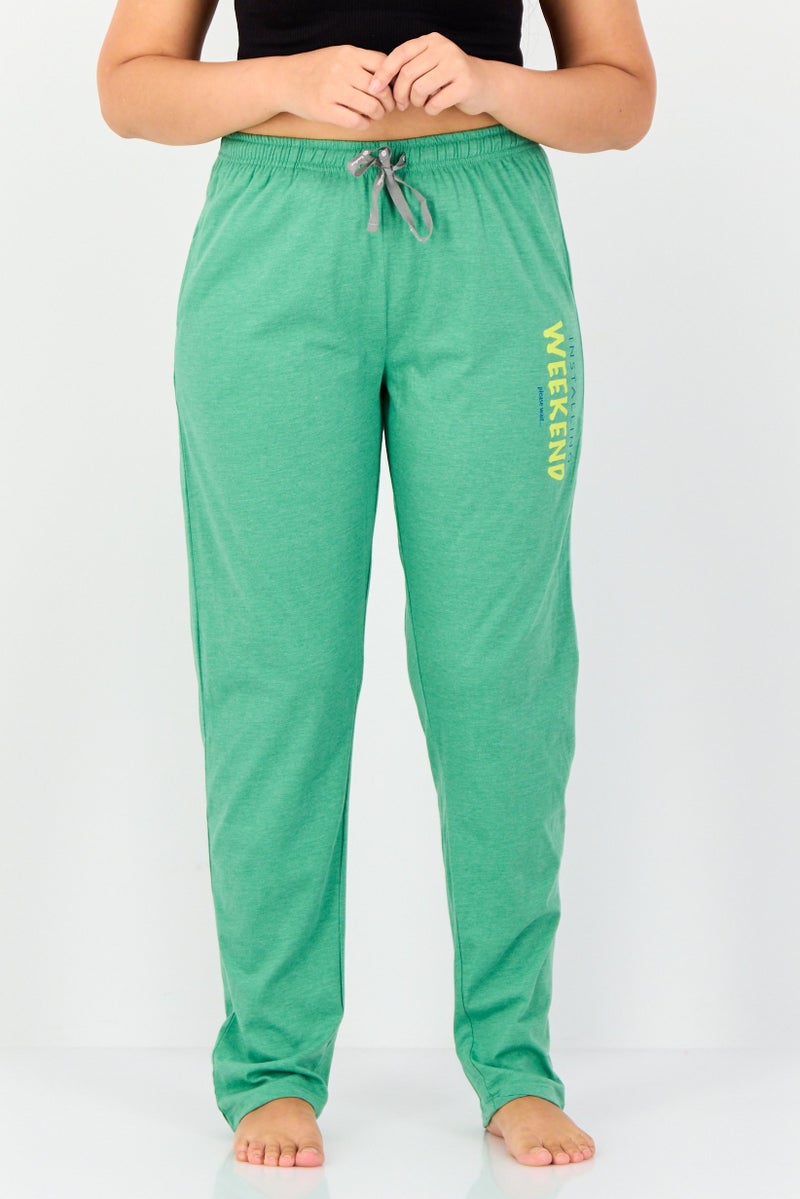 zivame Women Graphic Print Drawstring Pajama Pant, Green - Image 1