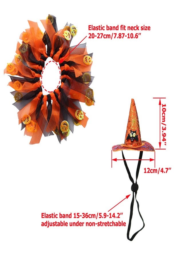 BWOGUE Cat Costume Halloween Pet Costumes Pumpkin Collar with Skull Hat Pet Apparel for Small Dogs and Cats - Image 4
