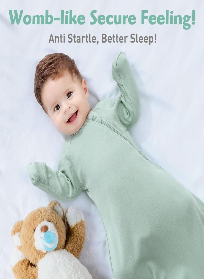 Knirose Baby Transitional Swaddle Sack Arms Up Length Sleeves Mitten Cuffs 2 Pack 3-6 Months, Soft Cotton Wearable Sleeping Bag Swaddling Blanket for Boys Girls Sleep Sacks Snug Fit Calms Startle Reflex - Image 3