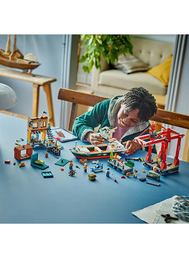 ليغو لعبة مرفأ الساحل مع سفينة الشحن 60422 من LEGO® City