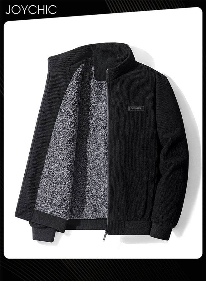 Joychic Men Autumn and Winter Thick Corduroy Jacket Casual Warm Windproof Outdoor Coat - Image 4