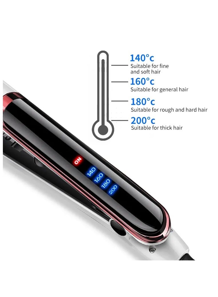 Furtey Hair Straightener Fast Heated Wet and Dry Hair Straightening and Curling Irons with LCD Screen for All Hair Types Straightens & Curls with Adjustable Temp (Black) - Image 3