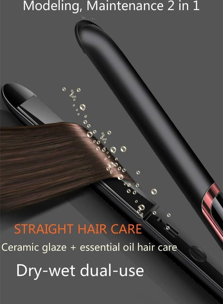 Furtey Hair Straightener Fast Heated Wet and Dry Hair Straightening and Curling Irons with LCD Screen for All Hair Types Straightens & Curls with Adjustable Temp (Black) - Image 5