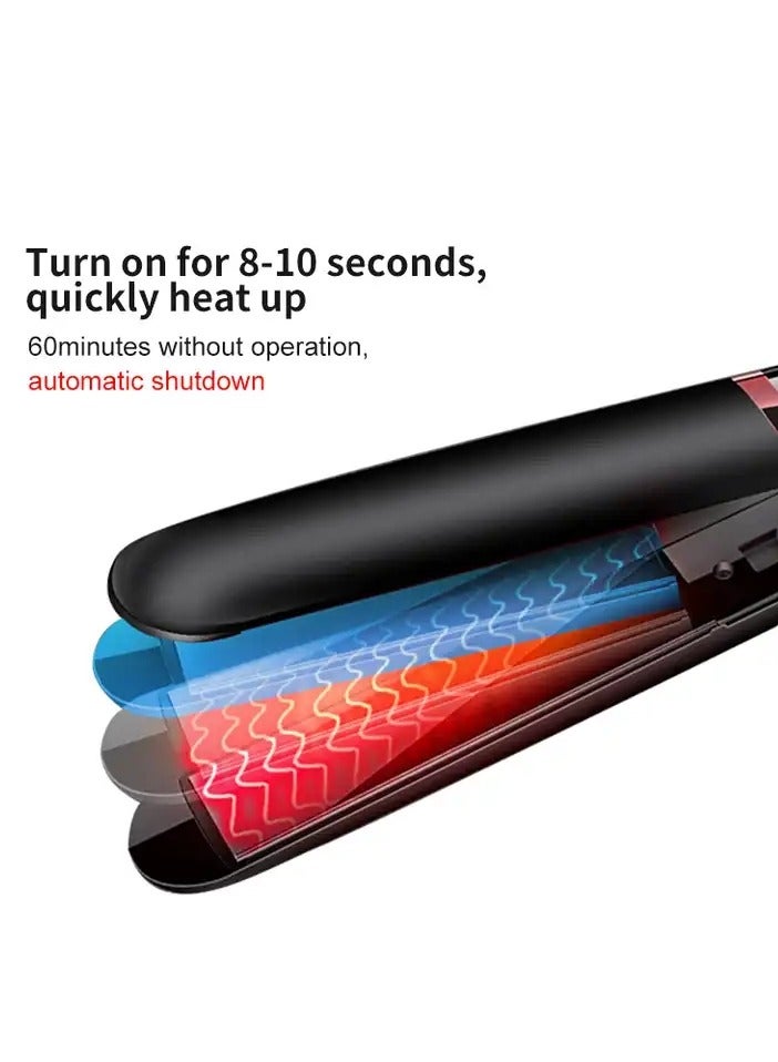 Furtey Hair Straightener Fast Heated Wet and Dry Hair Straightening and Curling Irons with LCD Screen for All Hair Types Straightens & Curls with Adjustable Temp (Black) - Image 2
