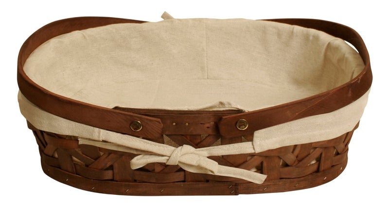 Wald Imports wald imports 15 Stained Woodchip wCloth Liner Basket Brown 