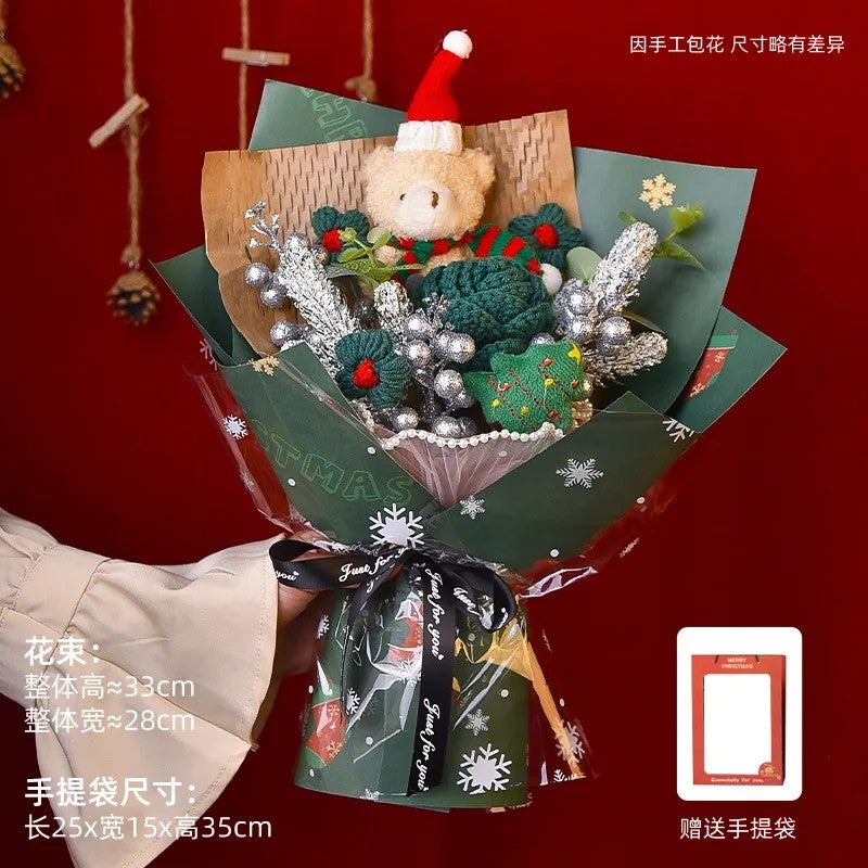 Bluejw High-Quality Preserved Flower Bouquet - Little Bear Decor - Christmas, Thanksgiving, Valentine's - Dried Plants Home Decor - Image 1