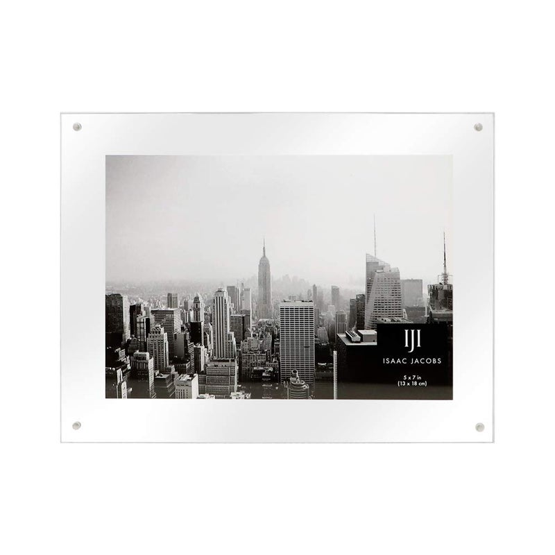 Isaac Jacobs Isaac Jacobs 5x7 WallMountable Clear Acrylic Picture Frame Magnetic Photo Frame Made for Gallery Display Wall Space Wall Dcor Art Home or Office  - Image 1