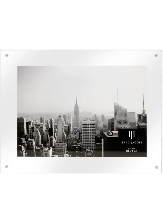 Isaac Jacobs Isaac Jacobs 5x7 WallMountable Clear Acrylic Picture Frame Magnetic Photo Frame Made for Gallery Display Wall Space Wall Dcor Art Home or Office  - Image 2
