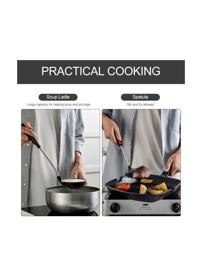 نيبمينينت عبوة تحتوي على ملعقة إسباتولا ومغرفة شوربة أسود/فضي 40x10x5سنتيمتر - Image 5