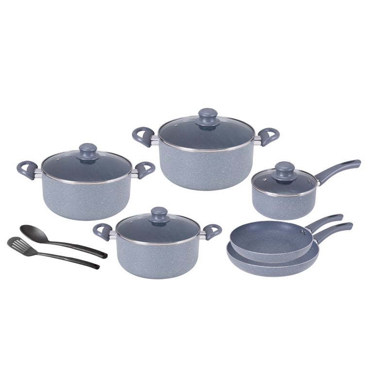 Pentola 12Pcs Granite Nonstick Cookware Set, Grey - Image 2