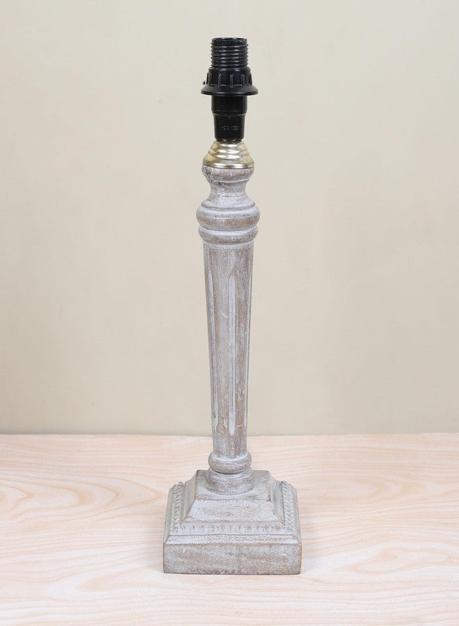 tu casa Hand Carved Equine Mangowood Table Lamp for Home Decoration, Bedroom, Living Room, Lounge, Office, Festival Gifting, Study Table (Maze Print with Satin Shade) H - 15" / No Blub - Image 2