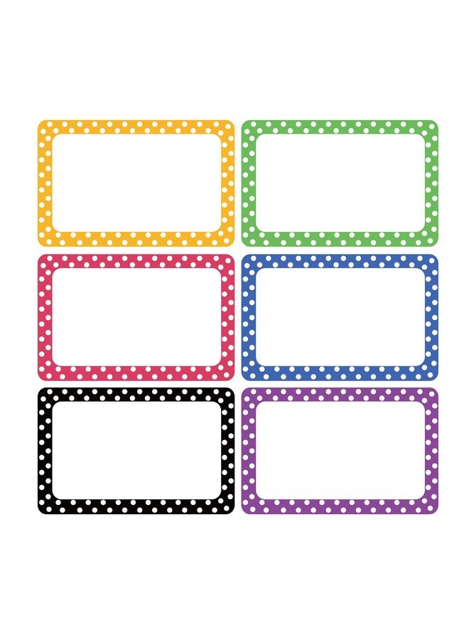 Cualfec 300 Cute Dot Name Tag Stickers Colorful Border Name Labels For School, Office, Home Can Be Used On Clothes, Storage Boxes, Packages - Updated Stronger Stickiness - Image 1