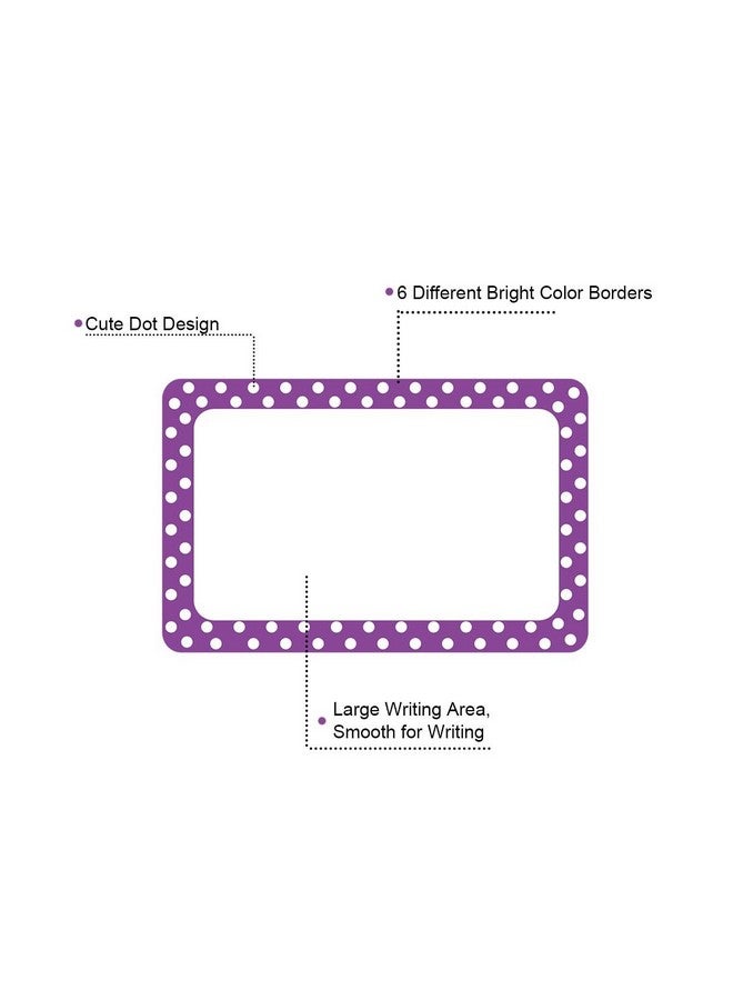 Cualfec 300 Cute Dot Name Tag Stickers Colorful Border Name Labels For School, Office, Home Can Be Used On Clothes, Storage Boxes, Packages - Updated Stronger Stickiness - Image 3
