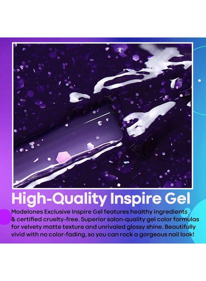 modelones Color Changing Gel Nail Polish 1Pcs 15Ml Purple Blue Purple Glitter Mood Temperature Change Gel Polish Set Soak Off Nail Polish Gel Diy Home Salon Led Nail Art Manicure Gifts For Women Girl - Image 3