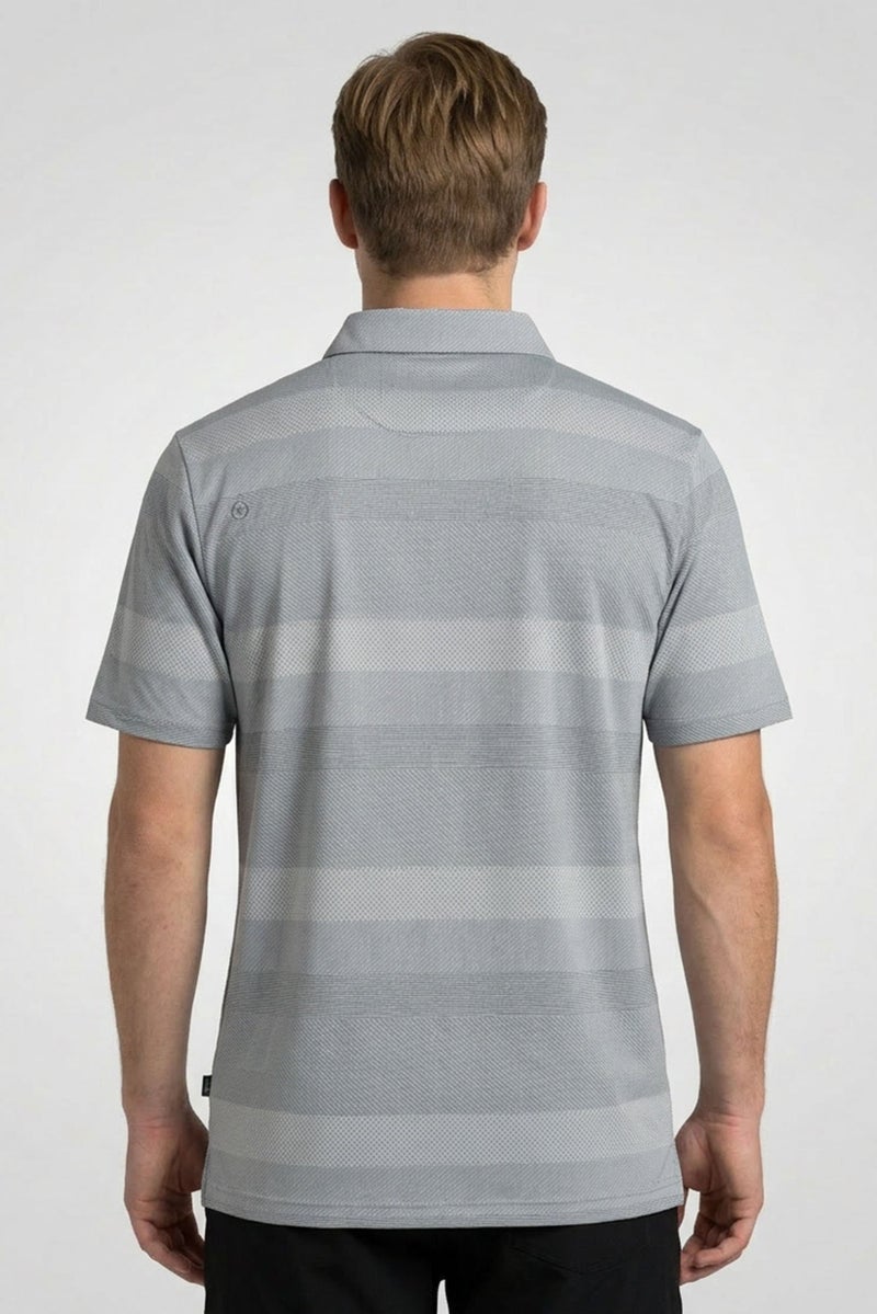 Ping Men Sportswear Fit Short Sleeve Outdoor Polo Shirt, Light Grey - Image 4