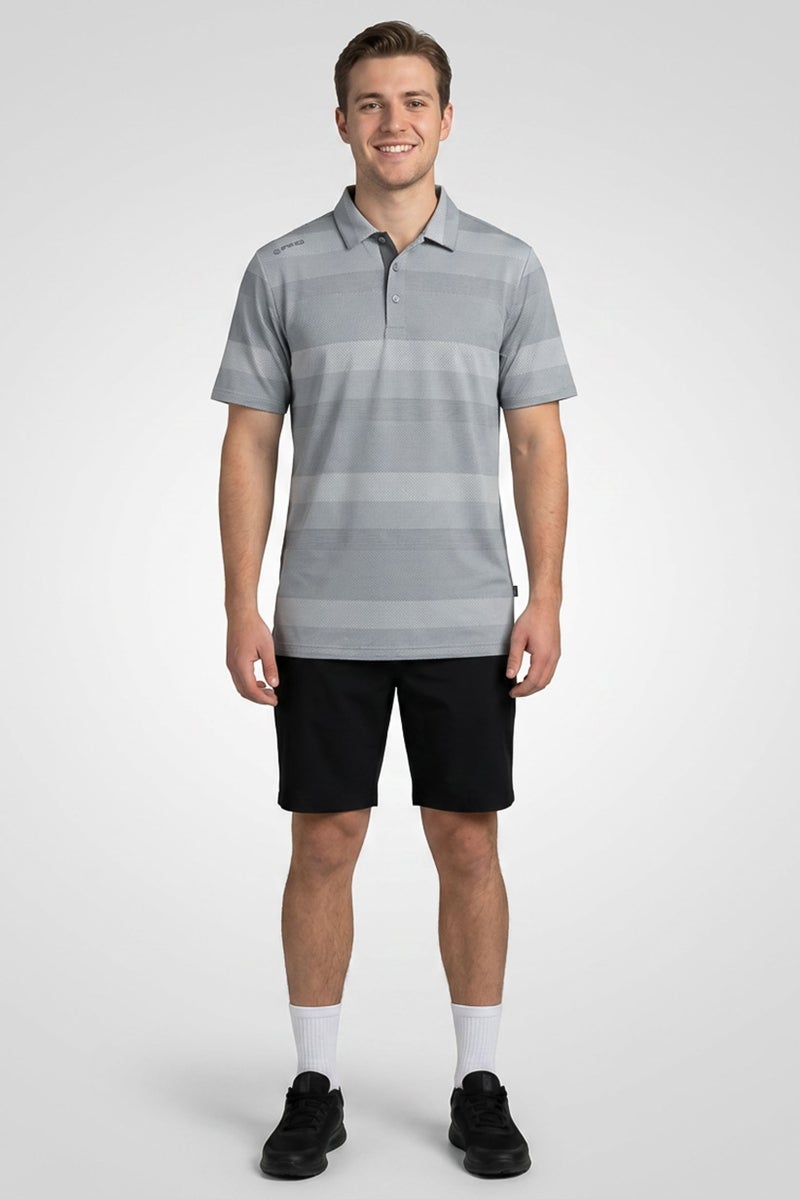 Ping Men Sportswear Fit Short Sleeve Outdoor Polo Shirt, Light Grey - Image 2