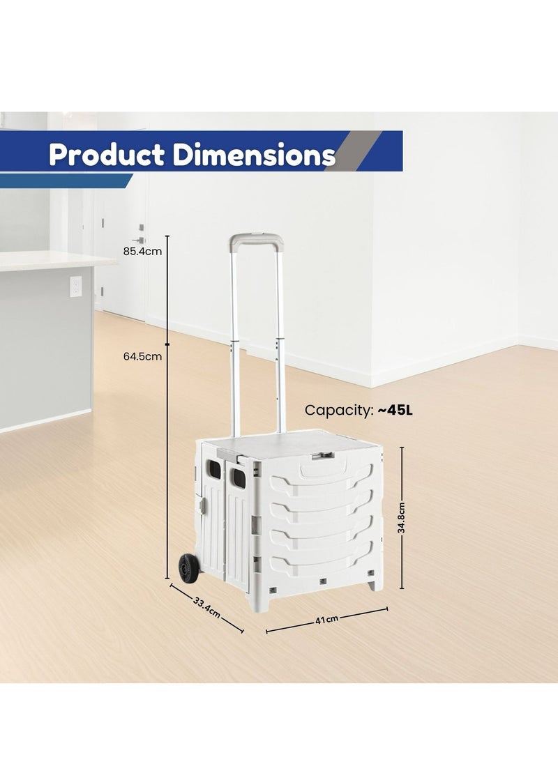 Home Smart Home Smart Folding Shopping Trolley with Wheels For Grocery Storage Office Picnic Beach Lightweight And Durable VIP Edition (Gray)  - Image 2