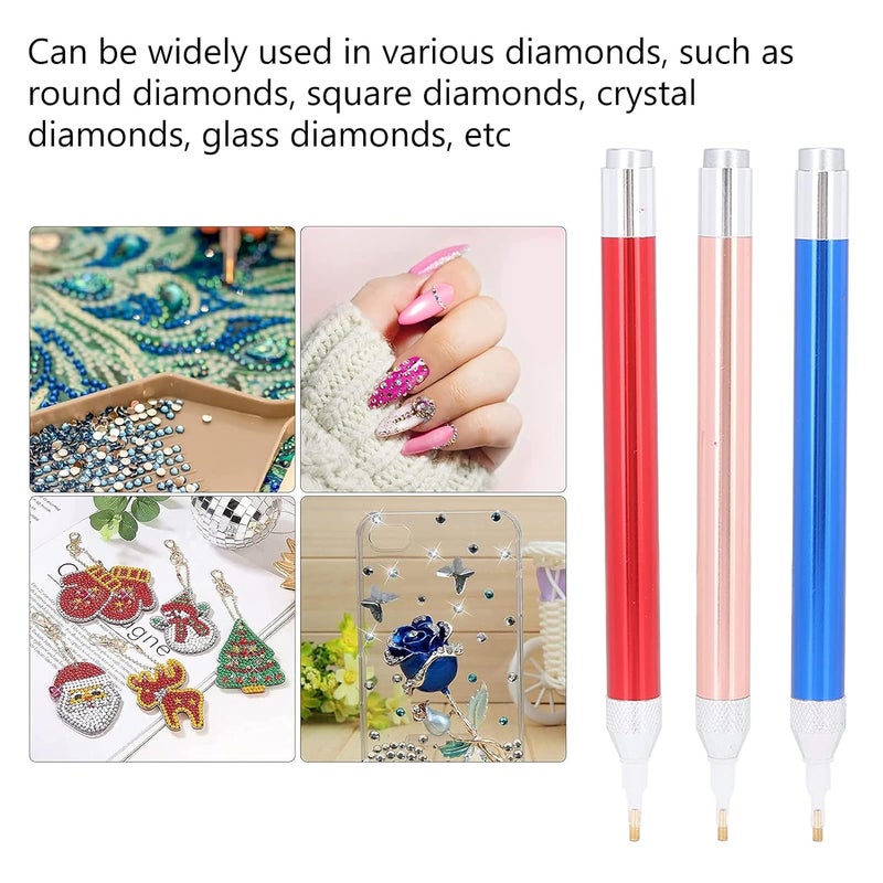 كلاراكو قلم رسم أحجار الراين، مجموعة أقلام حفر الرسم، طقم قلم ضوء الرسم الماسي مع 16 رأس قلم بديل، صندوق تخزين - Image 2