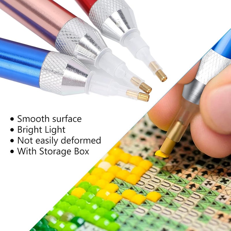 كلاراكو قلم رسم أحجار الراين، مجموعة أقلام حفر الرسم، طقم قلم ضوء الرسم الماسي مع 16 رأس قلم بديل، صندوق تخزين - Image 3
