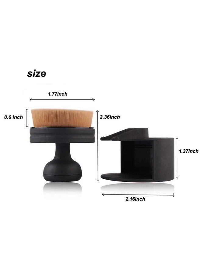 Sohynca Flat Round Shaped Foundation Makeup Brush Kabuki Liquid Foundation Brush Portable Cosmetic Brush Large Full Coverage Face Body Makeup Brush With Protective Stand - Image 3