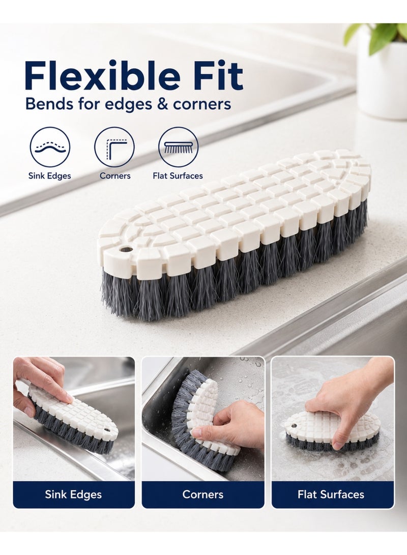 CHU DAI 6 Piece Multi-Purpose Cleaning Brush Set, Kitchen Sink Pan Crevice Scrub Brushes for Grease, Edges, Corners, Shoes, Bathroom and Daily Home Cleaning - Image 2