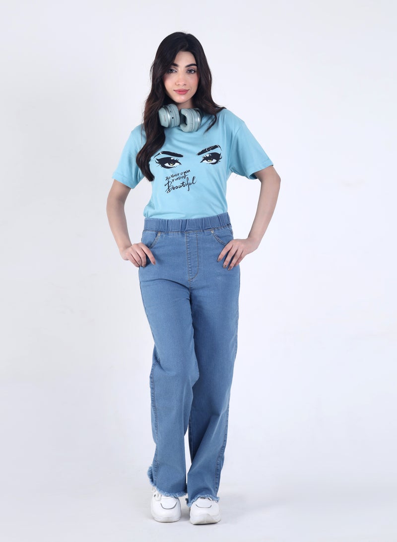 Ambittrends Straight Fit Frayed Jeans - Image 1
