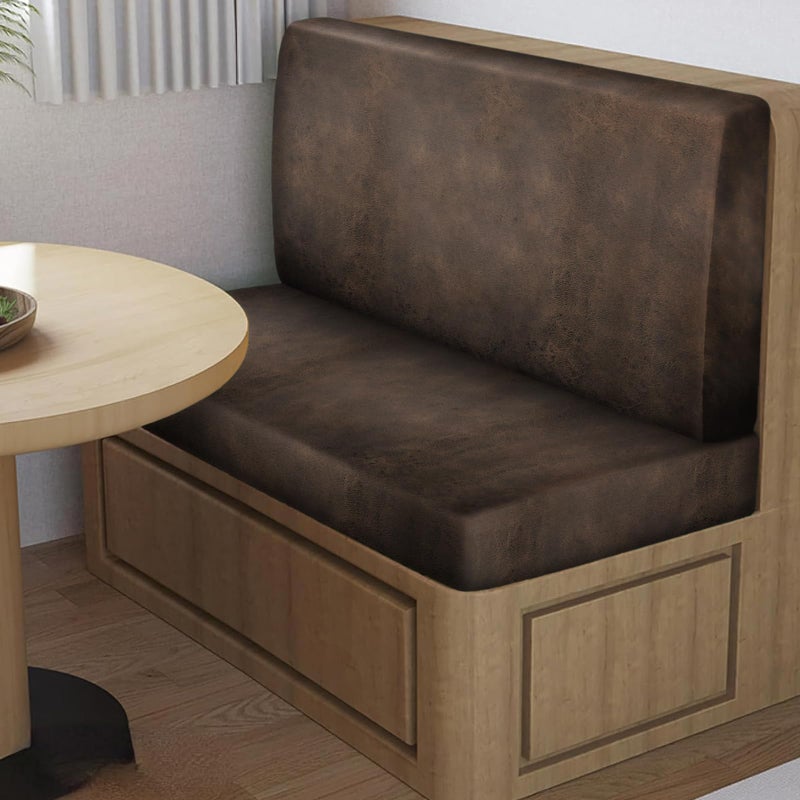 ANARACHON Leather Look RV Dinette Cushion Covers, Stretch Camper Cushion Slipcovers for Travel Trailer Couch RV Booth Seat, Replacement Camper Sofa Chair Protector (2 Backrest Cover & 2 Bench Cover,Brown) - Image 3