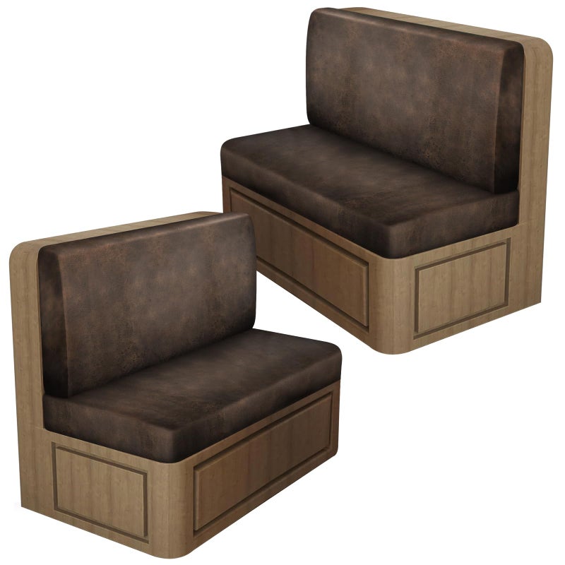 ANARACHON Leather Look RV Dinette Cushion Covers, Stretch Camper Cushion Slipcovers for Travel Trailer Couch RV Booth Seat, Replacement Camper Sofa Chair Protector (2 Backrest Cover & 2 Bench Cover,Brown) - Image 1