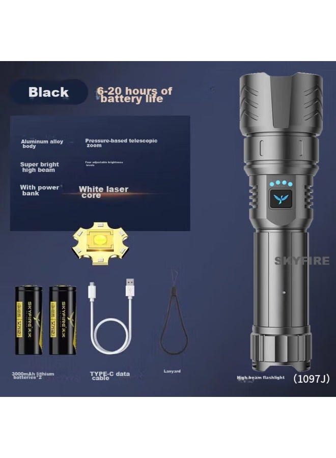 SkyFire Tianhuo Flashlight, Canglong High-intensity Ultra-bright Zoomable Long-range Ultra-long Battery Life Rechargeable For Home Military Outdoor Wilderness Survival Special Use - Image 2