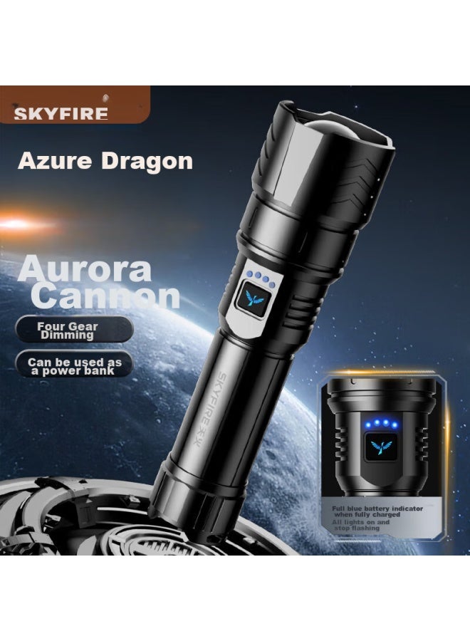 SkyFire Tianhuo Flashlight, Canglong High-intensity Ultra-bright Zoomable Long-range Ultra-long Battery Life Rechargeable For Home Military Outdoor Wilderness Survival Special Use - Image 1