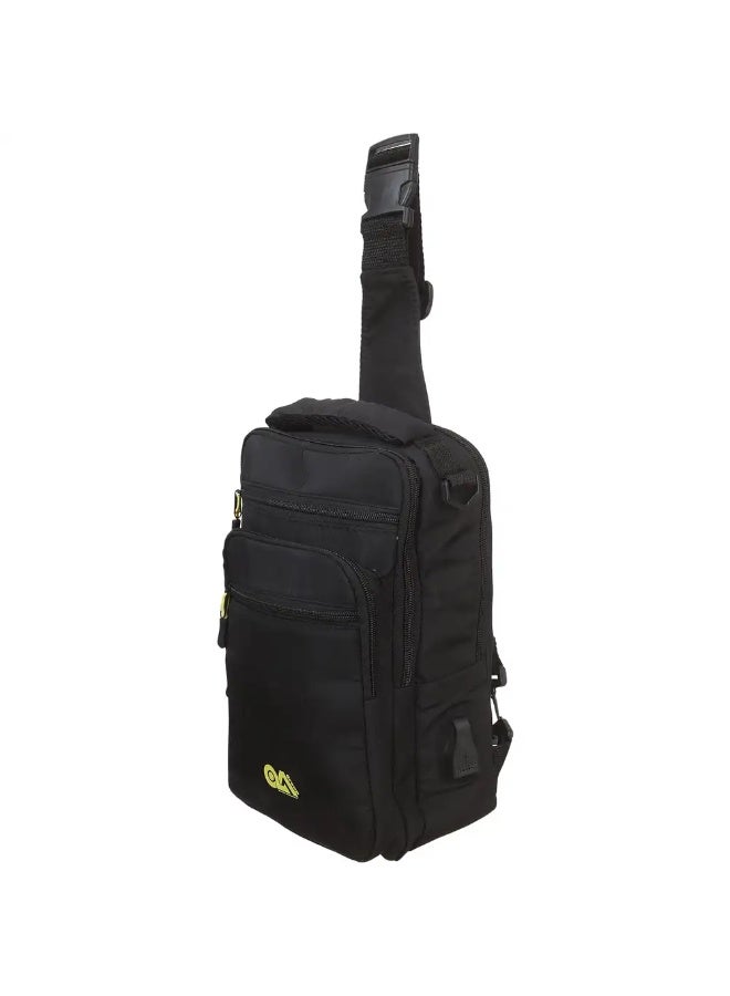 شنطة كروس ووتر بروف للرجال، 5 سوستة، 30×20×10 سم - اسود - Image 2