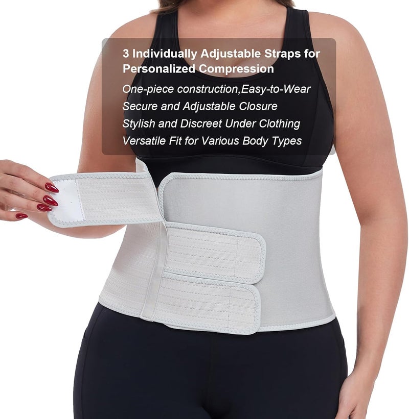 MAMODY Postpartum Belly Band abdominal Binder for Natural Delivery & C-Section, Adjustable Compression Wrap, Abdominal Support Belt (Gray, S/M) - Image 3