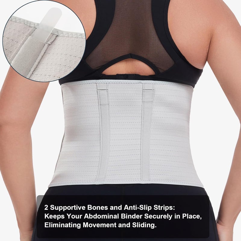 MAMODY Postpartum Belly Band abdominal Binder for Natural Delivery & C-Section, Adjustable Compression Wrap, Abdominal Support Belt (Gray, S/M) - Image 5