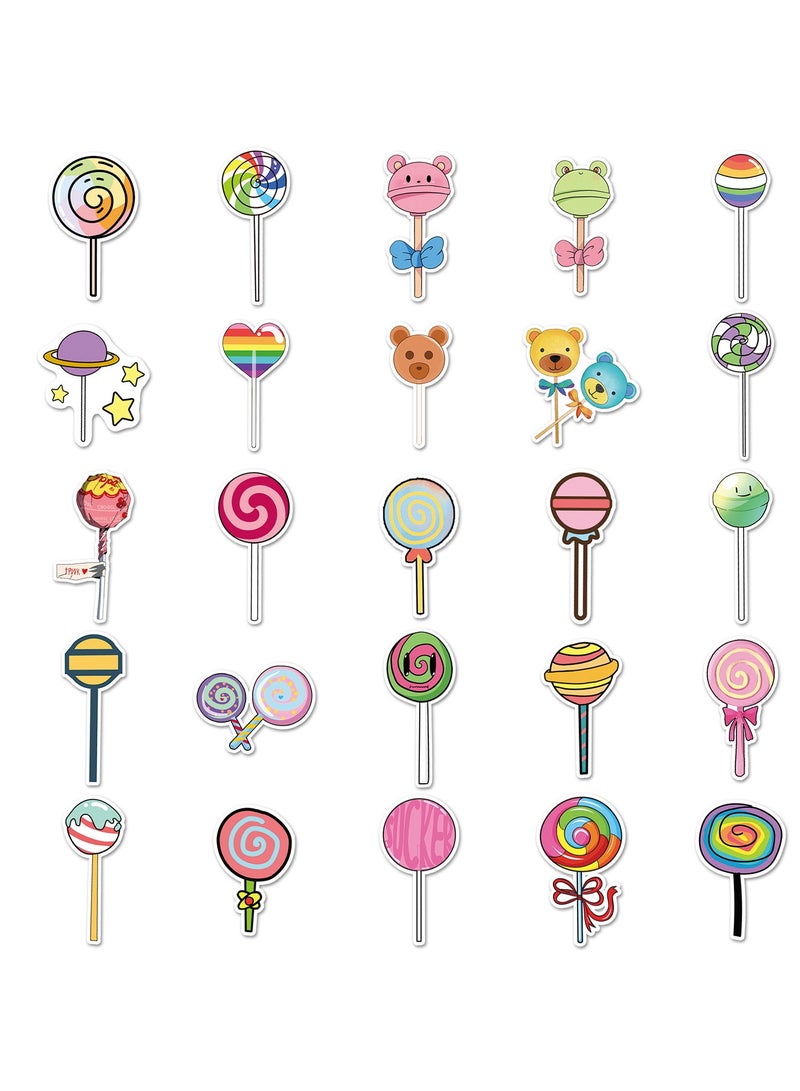 50 cute lollipop-style personalized creative handbags, suitcases, scooters, guitars, mobile phones and cars stickers  - Image 3