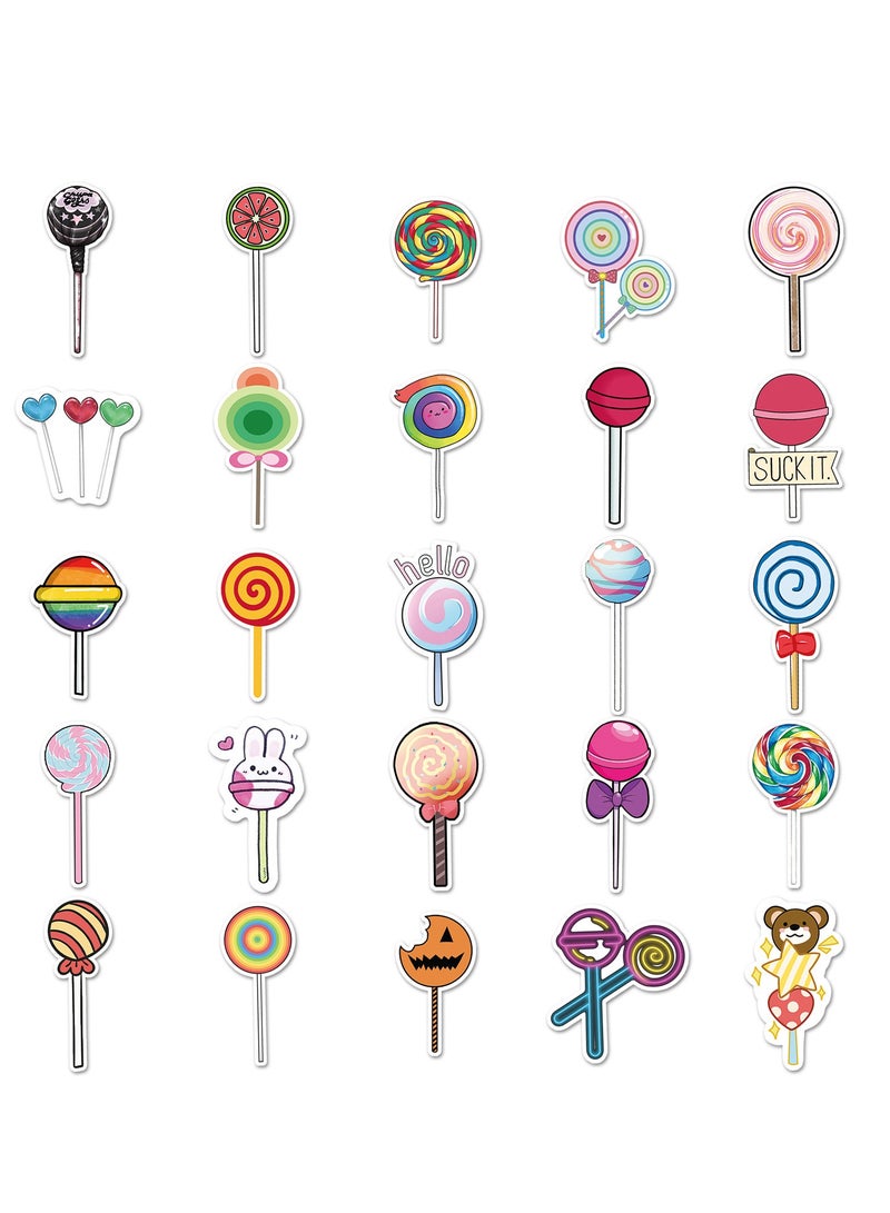50 cute lollipop-style personalized creative handbags, suitcases, scooters, guitars, mobile phones and cars stickers  - Image 5