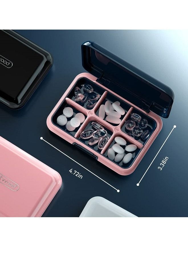 McDou - Portable pill box with six compartments, small size, portable mini 7-day pill box sealed and large capacity - Image 1
