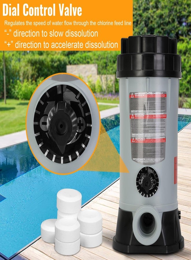 LONGADS CL220 Pool Chlorinator for Swimming Pool Ponds Garden,Replacement for Hayward Chlorine Feeder,Offline Automatic Pool,Inline Automatic Pool,9 lbs Capacity,Includes Installation Manual and Accessories - Image 4
