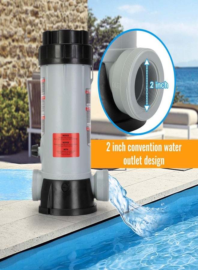 LONGADS CL220 Pool Chlorinator for Swimming Pool Ponds Garden,Replacement for Hayward Chlorine Feeder,Offline Automatic Pool,Inline Automatic Pool,9 lbs Capacity,Includes Installation Manual and Accessories - Image 2