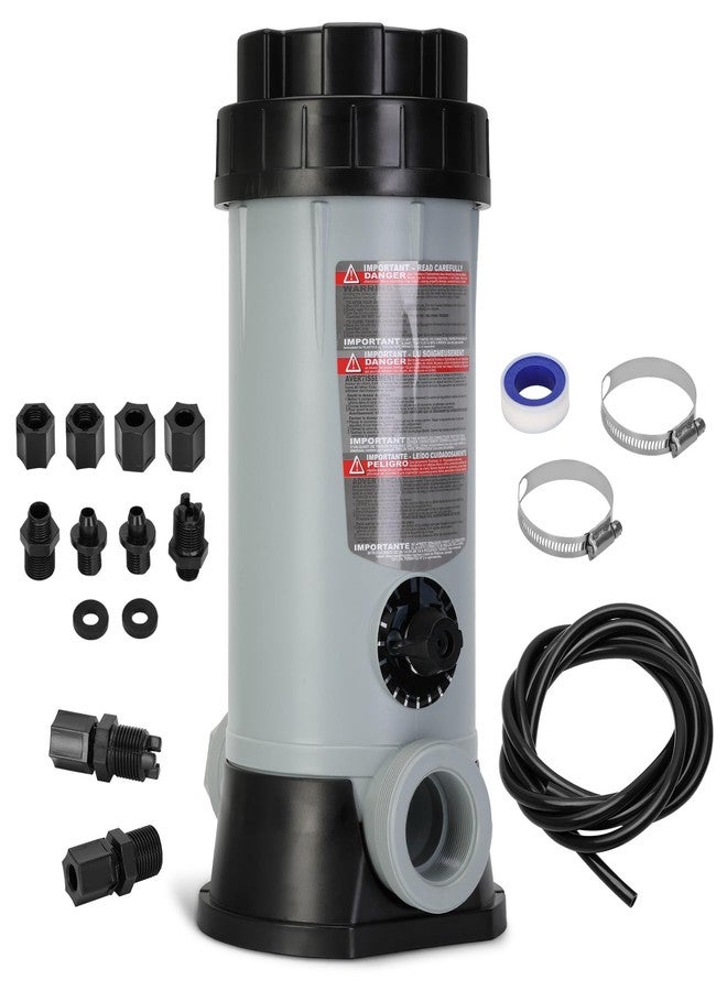 LONGADS CL220 Pool Chlorinator for Swimming Pool Ponds Garden,Replacement for Hayward Chlorine Feeder,Offline Automatic Pool,Inline Automatic Pool,9 lbs Capacity,Includes Installation Manual and Accessories - Image 1