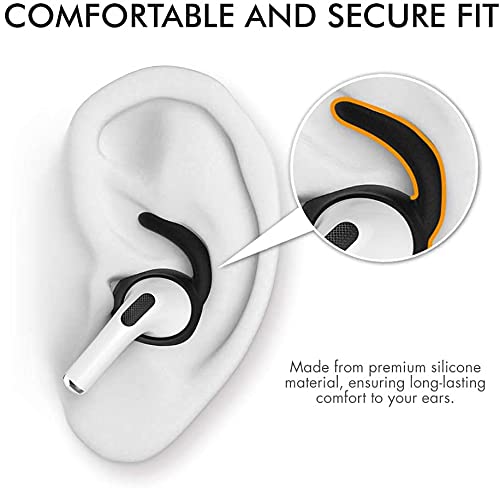 AhaStyle 3 Pairs AirPods Pro Ear Hooks Covers Accessories [Added Storage Pouch] Compatible with Apple AirPods Pro 2019 (Black) - Image 3